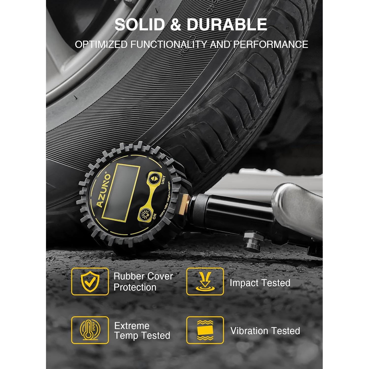 Inflador de Neumáticos Digital AZUNO TIG200D con Manómetro