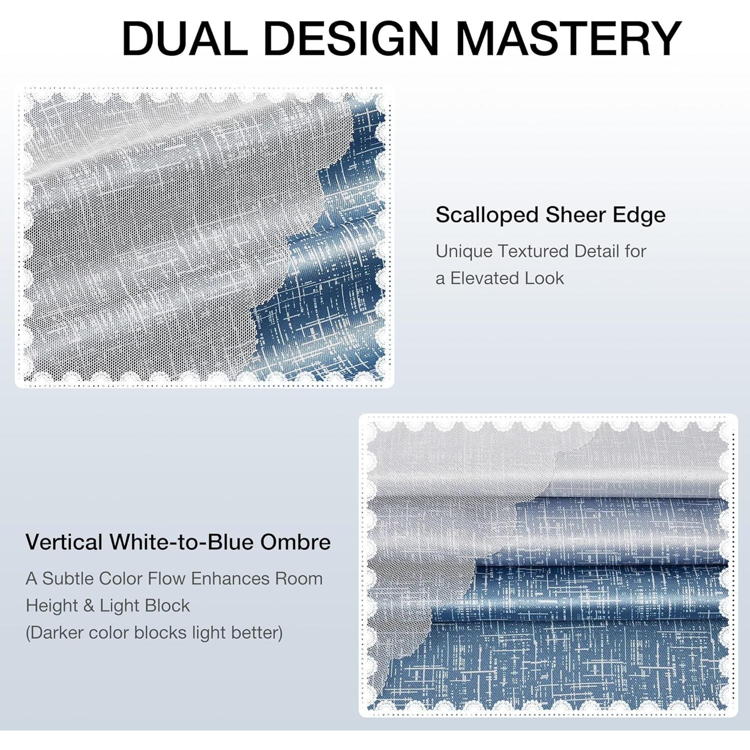 Cortinas de Oscurecimiento Total Amzdecor 132x160 cm Azul