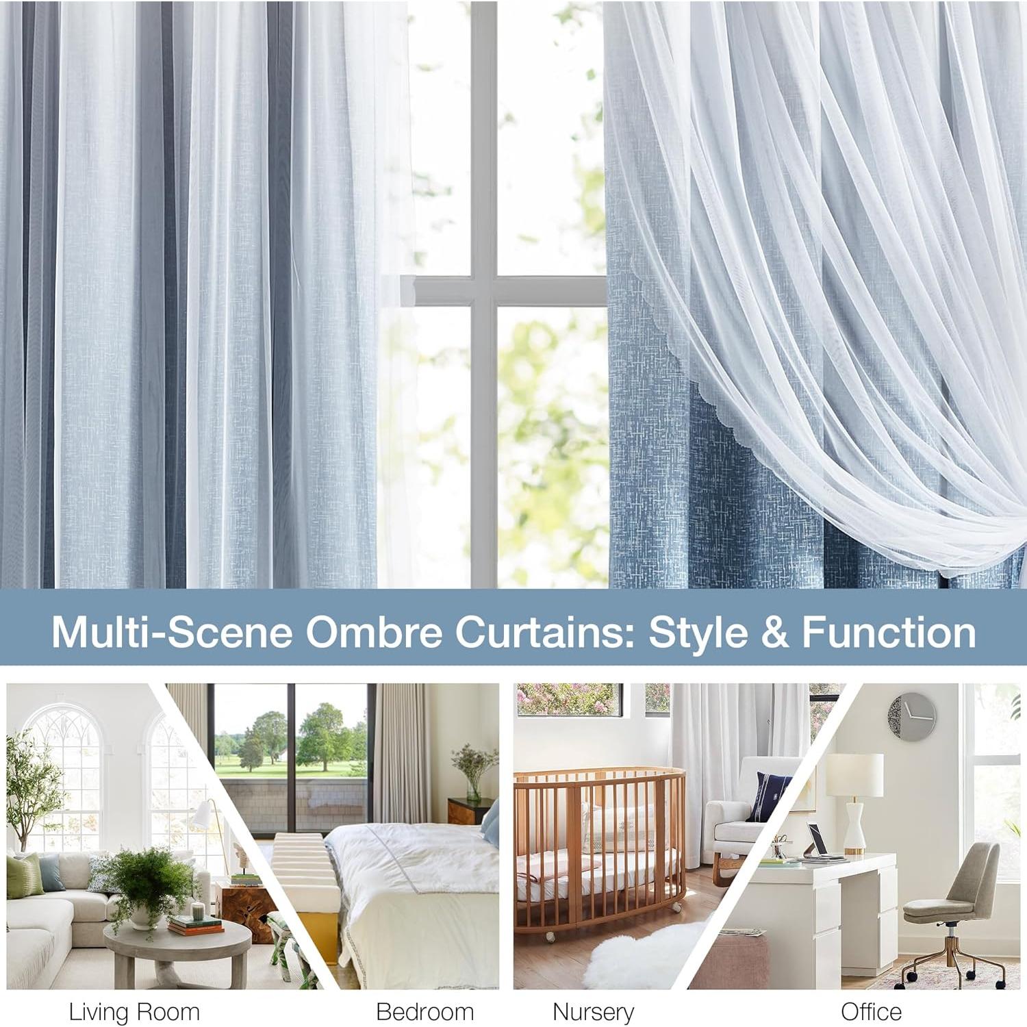 Cortinas de Oscurecimiento Total Amzdecor 132x160 cm Azul