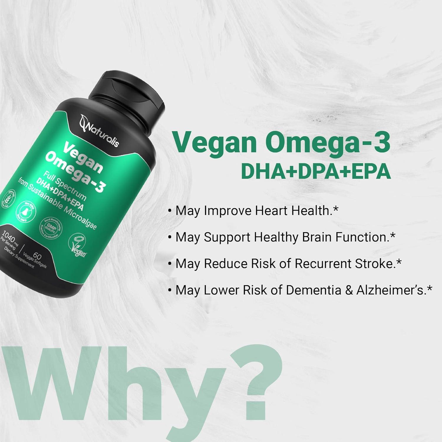 Omega 3 Vegano Naturalis 60 Cápsulas Blandas DHA EPA DPA