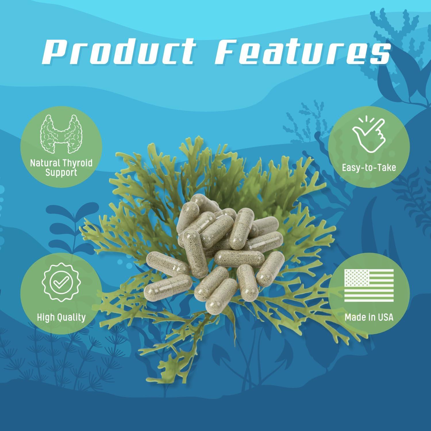 Suplemento Natural Tiroides Seatrition 180 Cápsulas Veganas