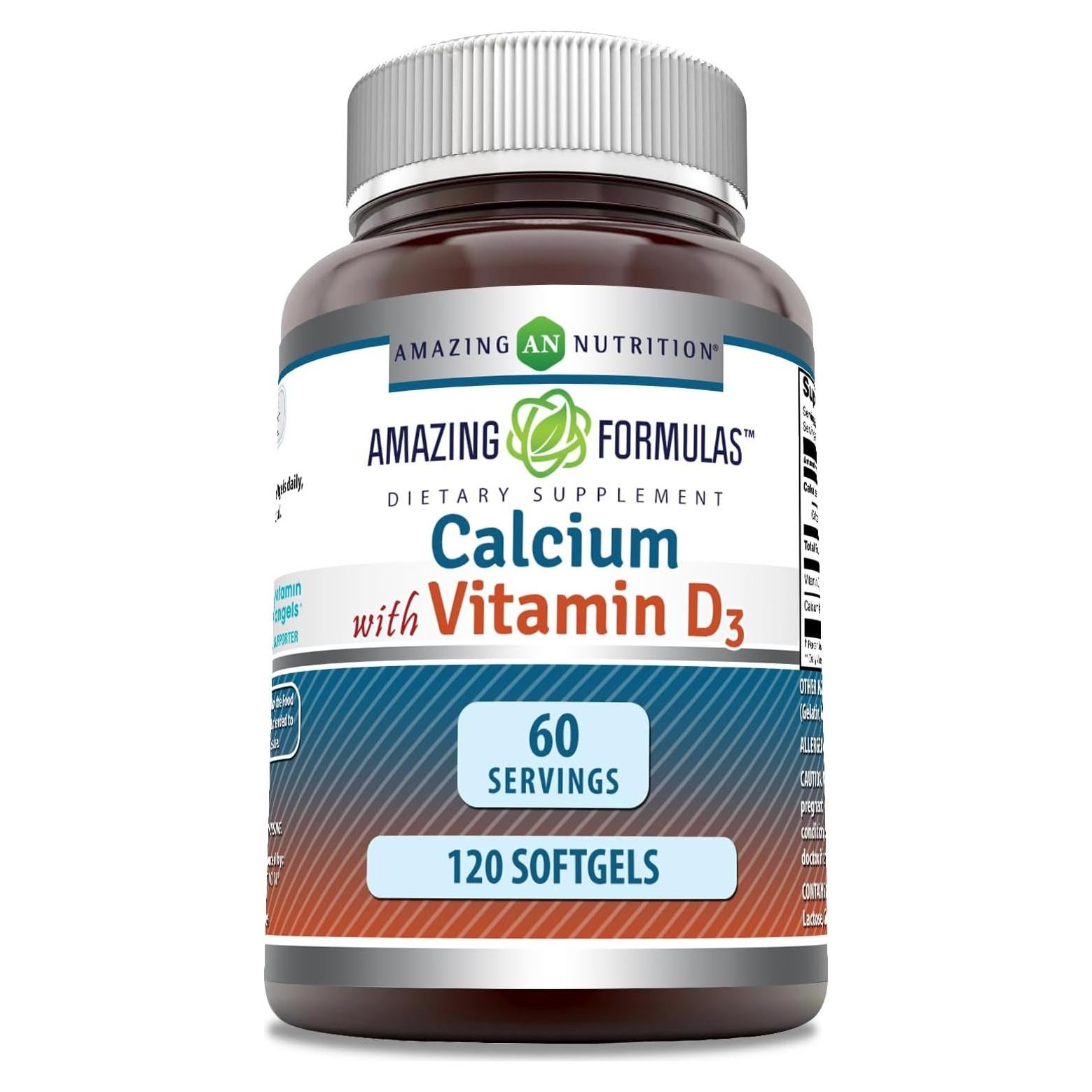 Suplemento de Calcio Nutrición Asombrosa 1200 mg con Vitamina D3