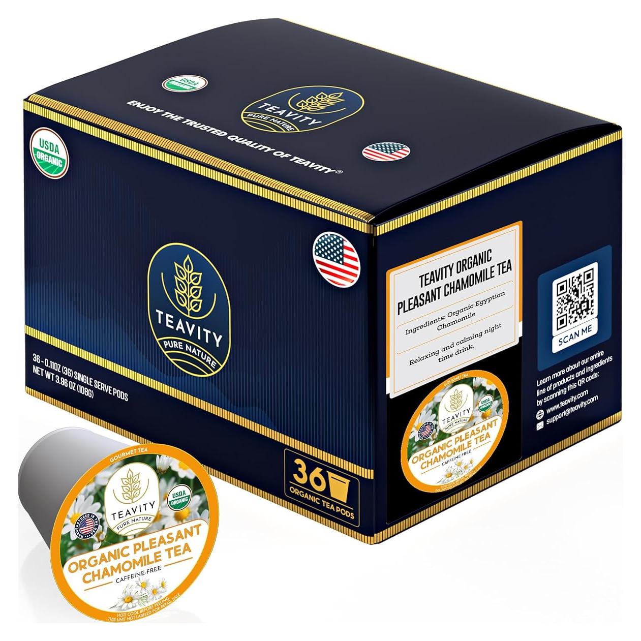 Cápsulas de Té de Manzanilla Orgánica Teavity - 36 Unidades