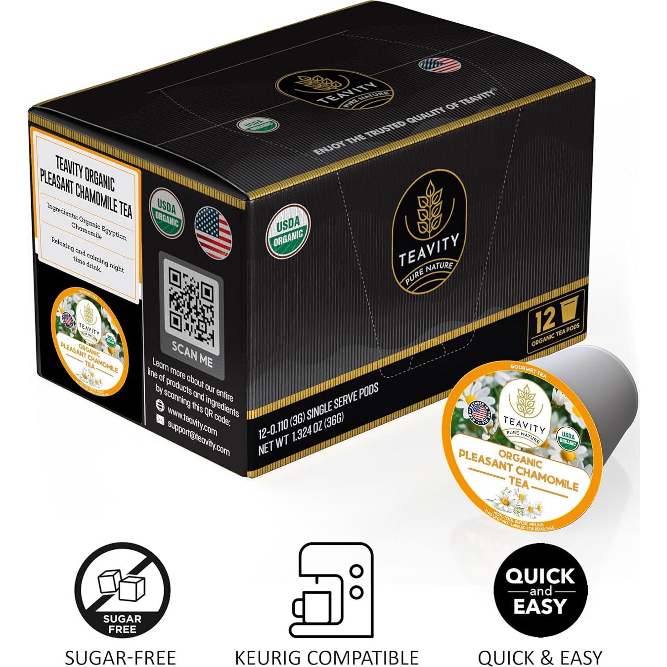 Cápsulas de Té de Manzanilla Orgánica Teavity - 36 Unidades