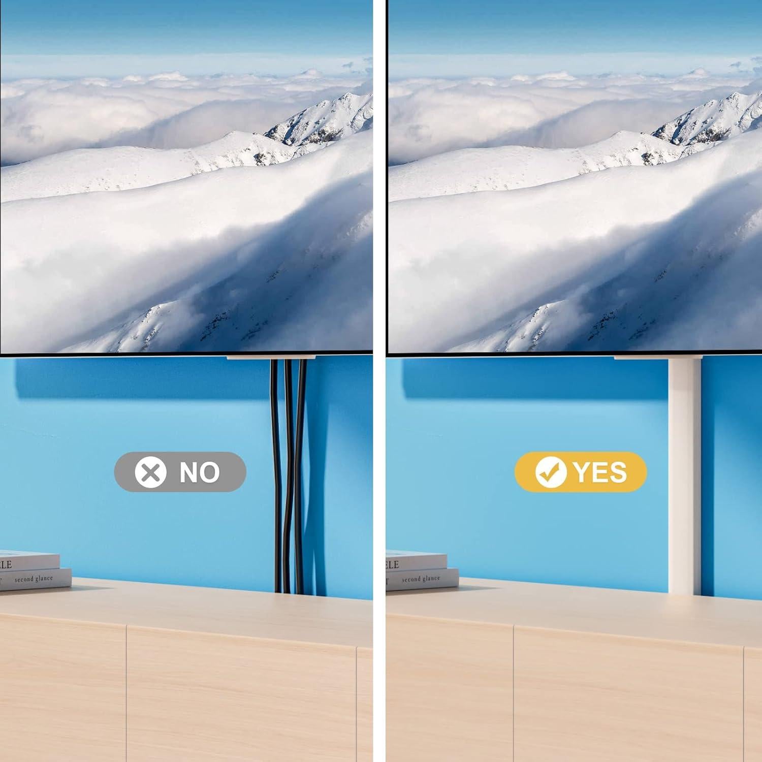 Ocultador de Cables Yecaye 47 cm Blanco para TV