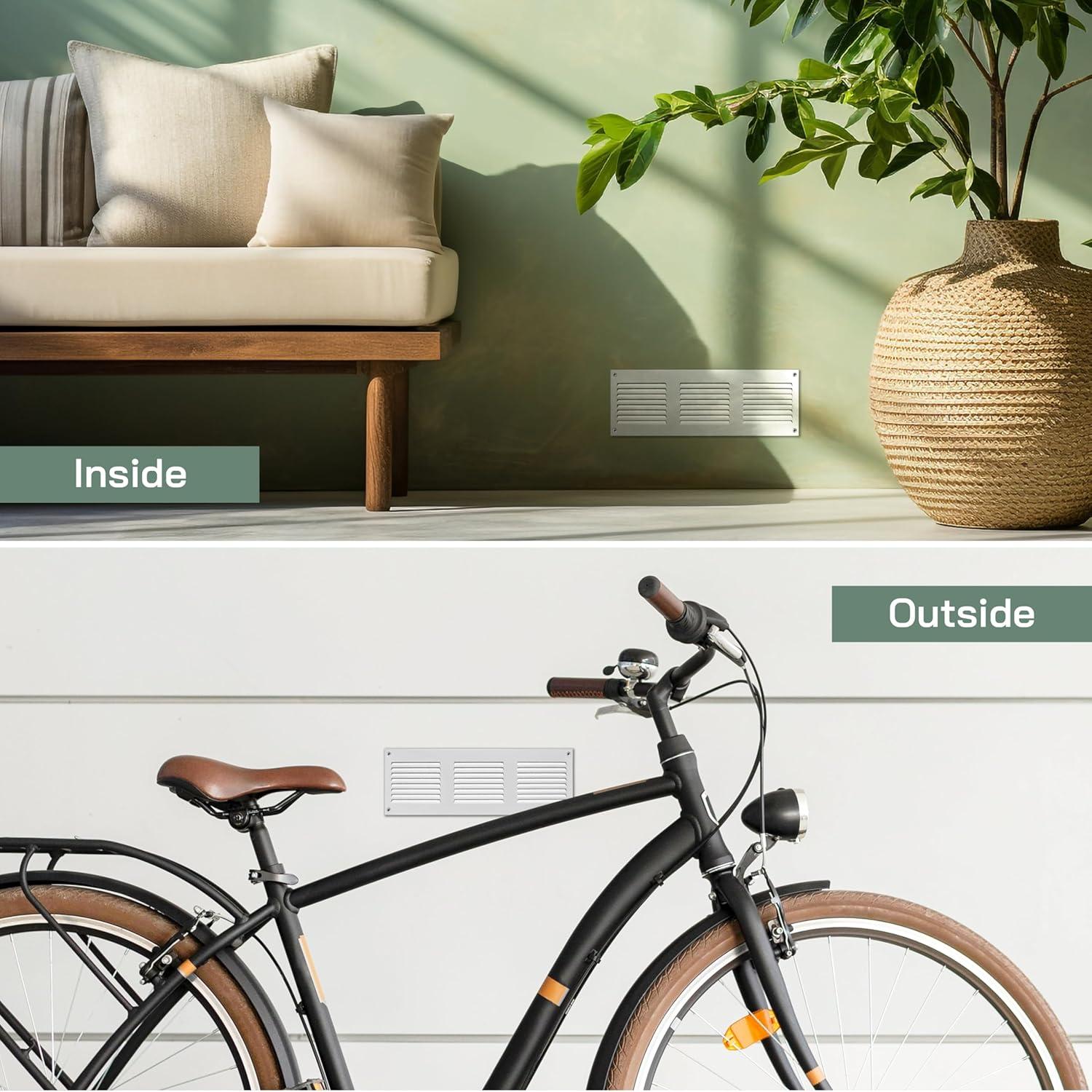 Cubierta de Ventilación 30 x 10 cm Metal Blanco con Pantalla