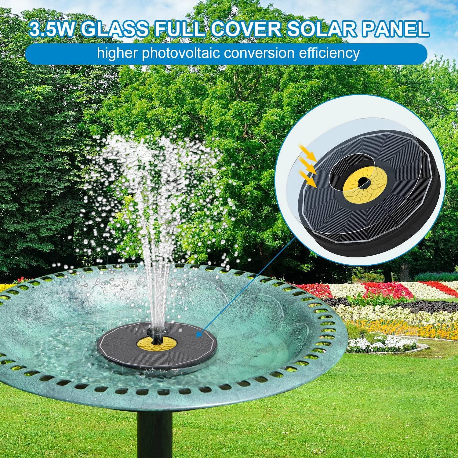 Fuente Solar para Baño de Pájaros Yzert 3.5W con 7 Boquillas