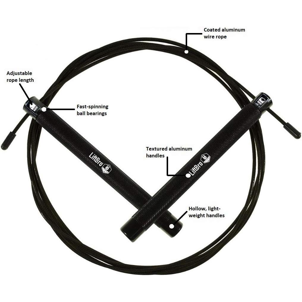 Cuerda de Salto Ajustable LiftBro 3.05m para Fitness y Boxeo