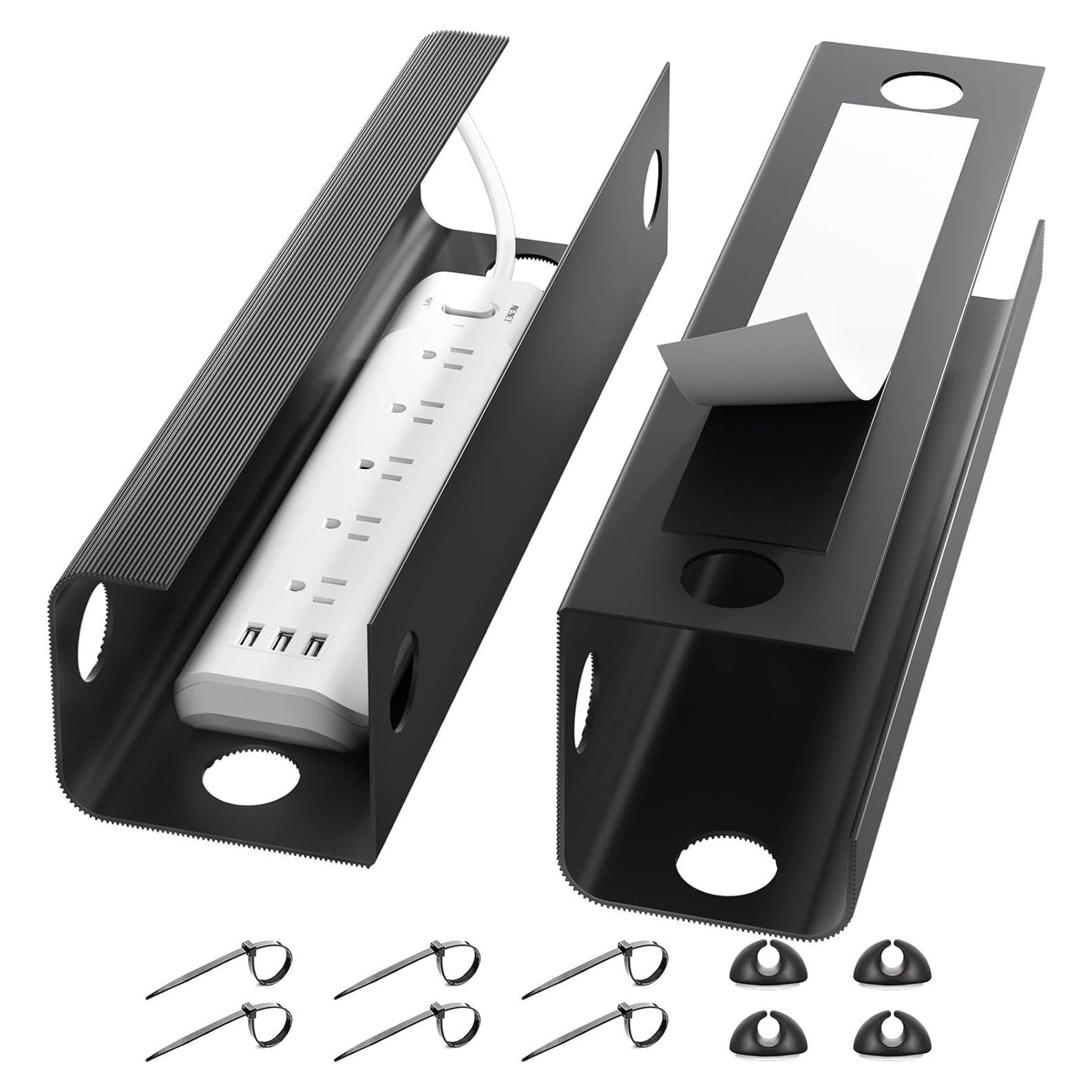 Yecaye Bandeja de Gestión de Cables 80 cm Negro