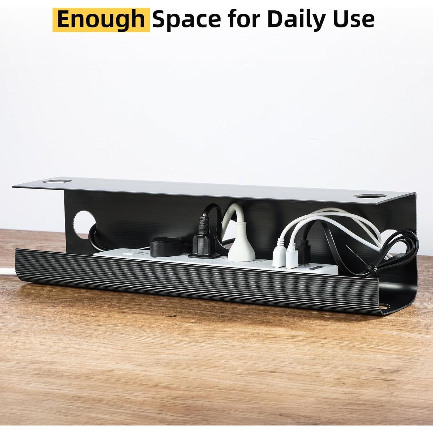 Yecaye Bandeja de Gestión de Cables 80 cm Negro