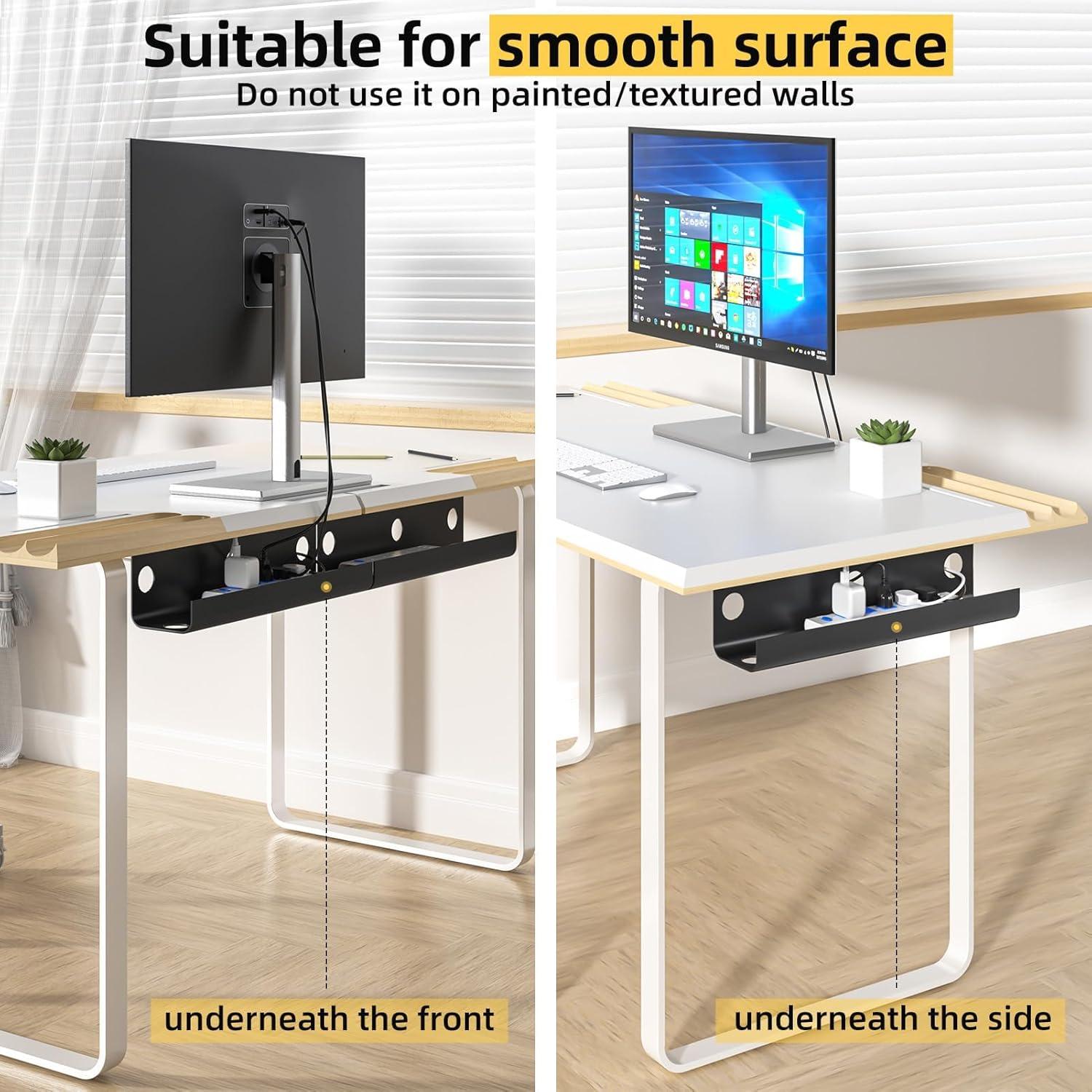 Yecaye Bandeja de Gestión de Cables 80 cm Negro