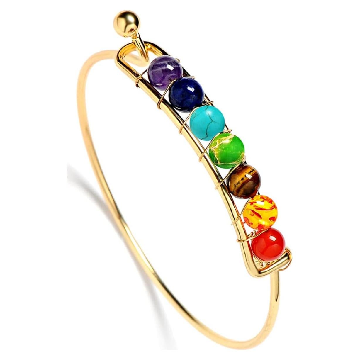 Pulsera de 7 Chakras Colorida Ajustable The Fmoon 6mm