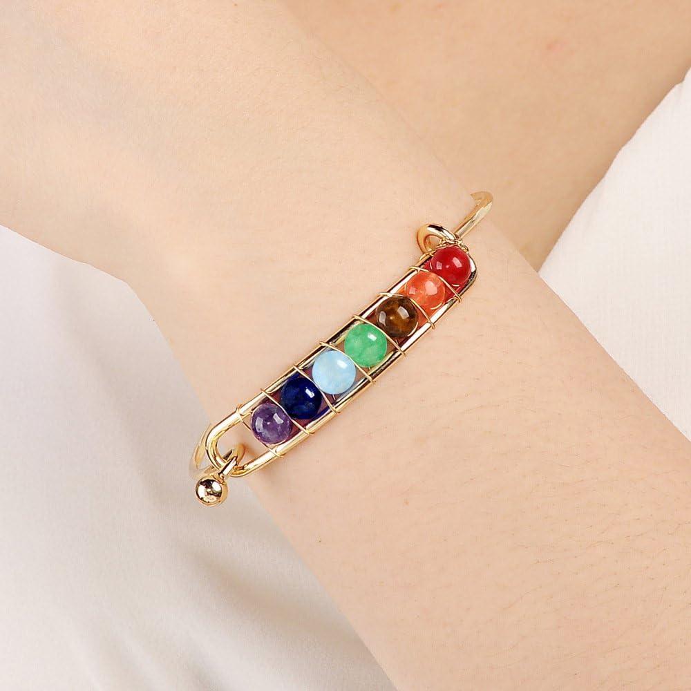 Pulsera de 7 Chakras Colorida Ajustable The Fmoon 6mm