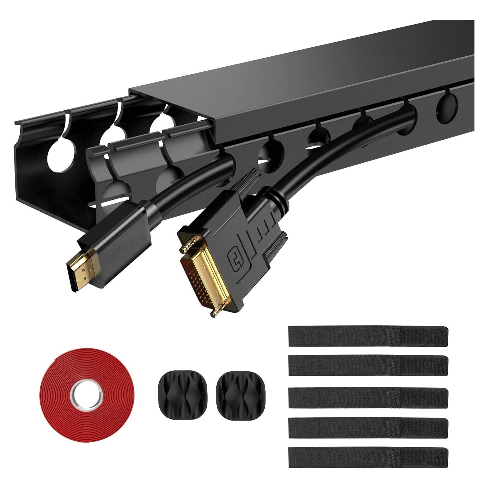 Kit de canalización de cables Sunshow 5 piezas 77 cm negro