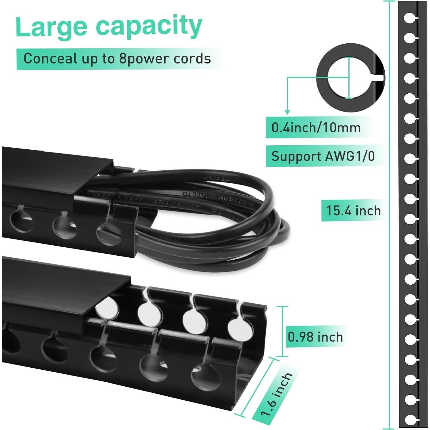 Kit de canalización de cables Sunshow 5 piezas 77 cm negro