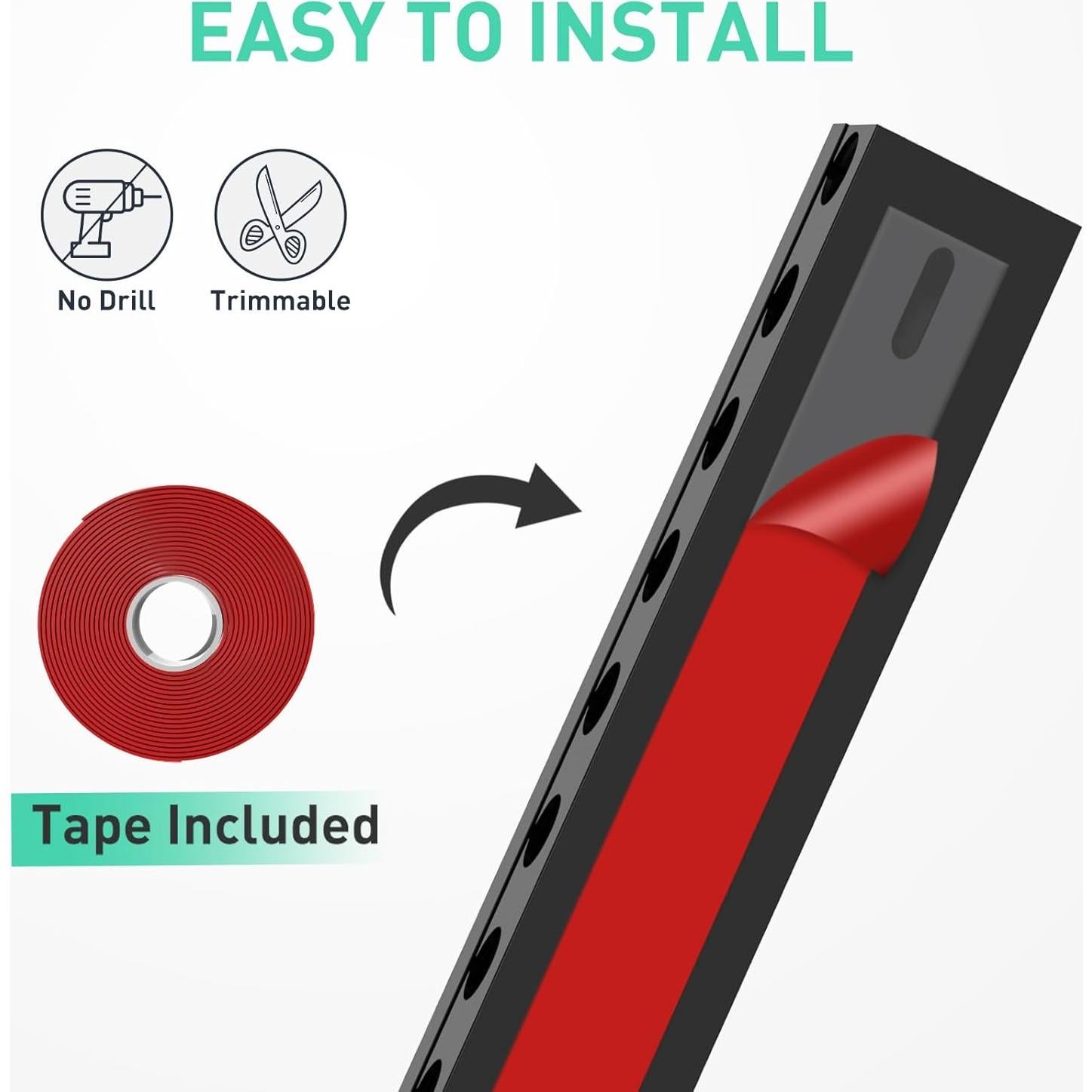 Kit de canalización de cables Sunshow 5 piezas 77 cm negro