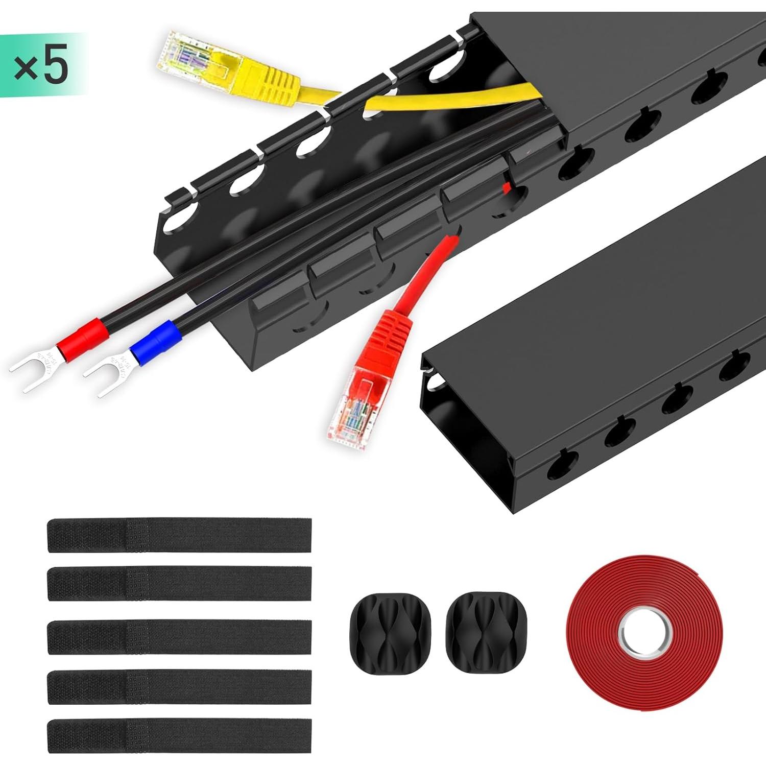 Kit de canalización de cables Sunshow 5 piezas 77 cm negro