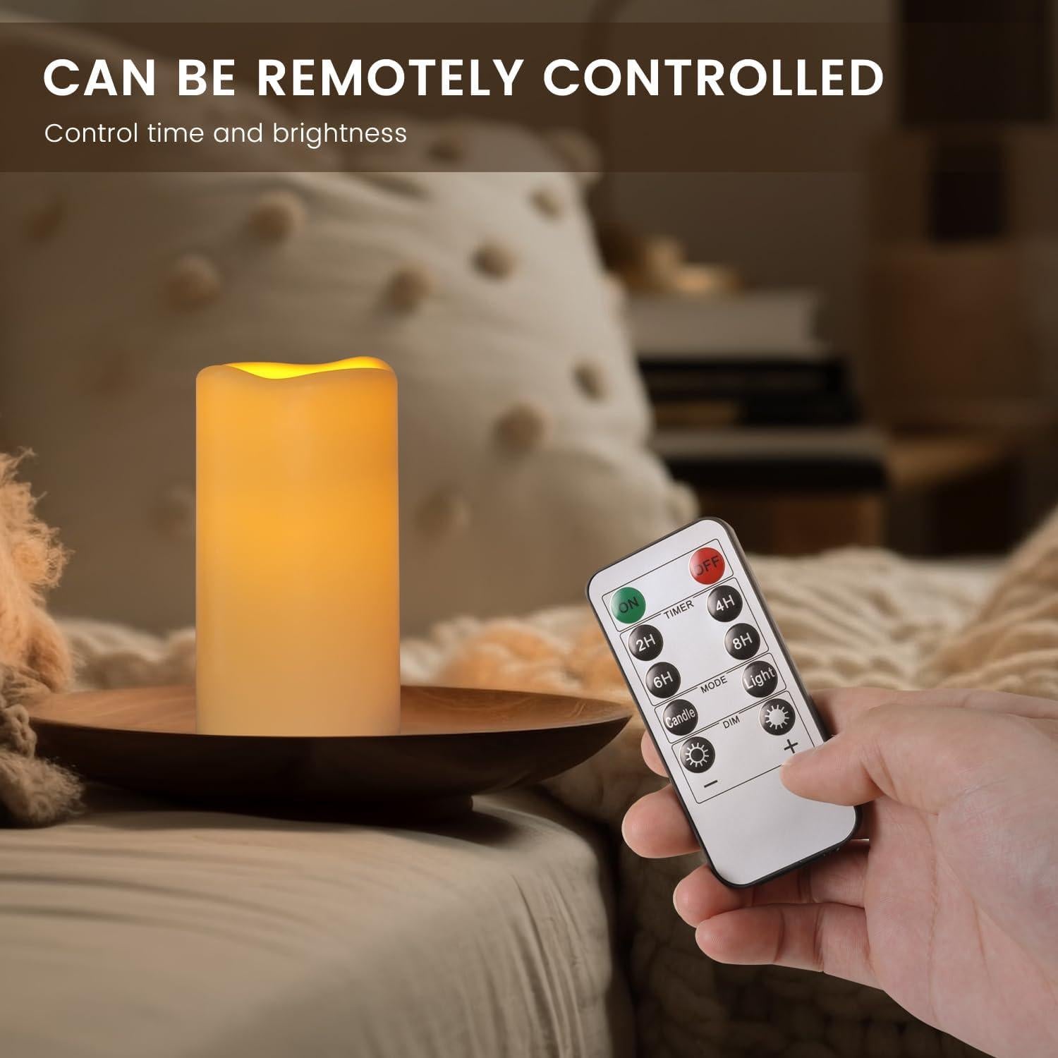 Velas Flameless Impermeables HANZIM 2 Pack Control Remoto