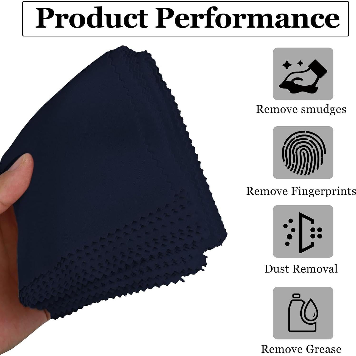 10 Paños de Microfibra Suede Hbxdeco 20x20 cm Negro