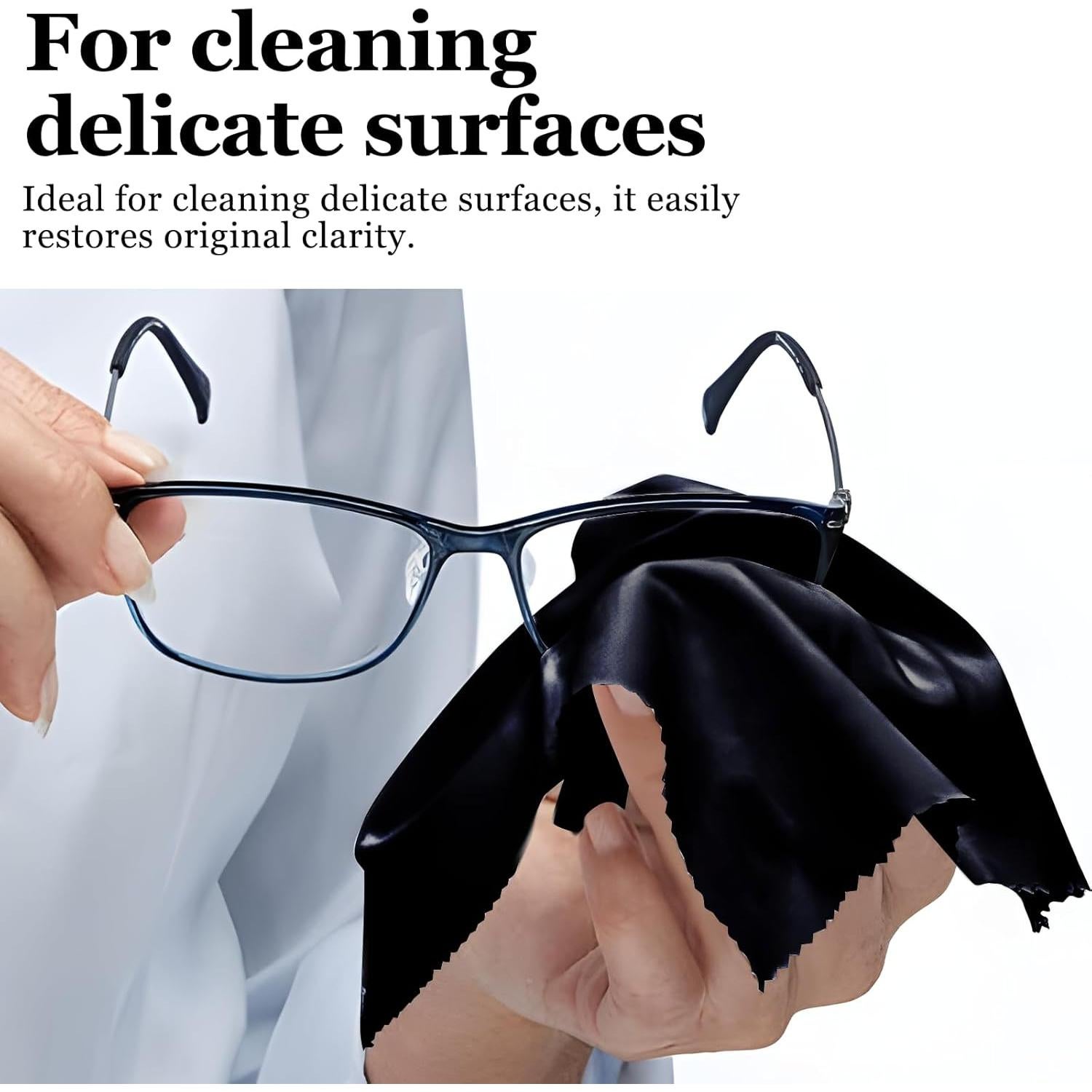 10 Paños de Microfibra Suede Hbxdeco 20x20 cm Negro