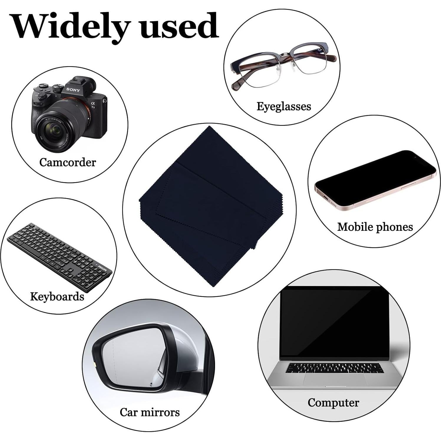 10 Paños de Microfibra Suede Hbxdeco 20x20 cm Negro