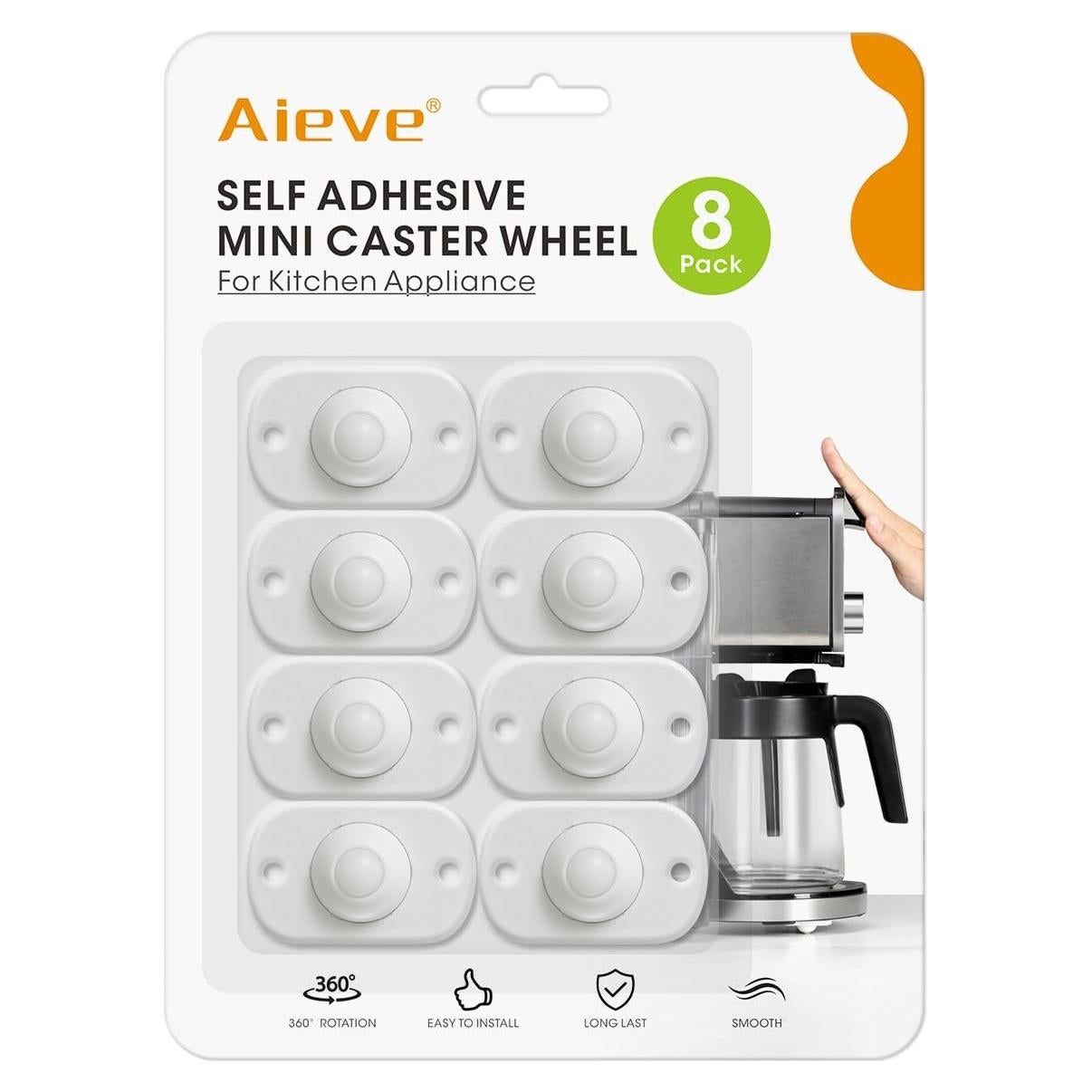 Ruedas Giratorias Aieve, Paquete de 8 Ruedas Autoadhesivas