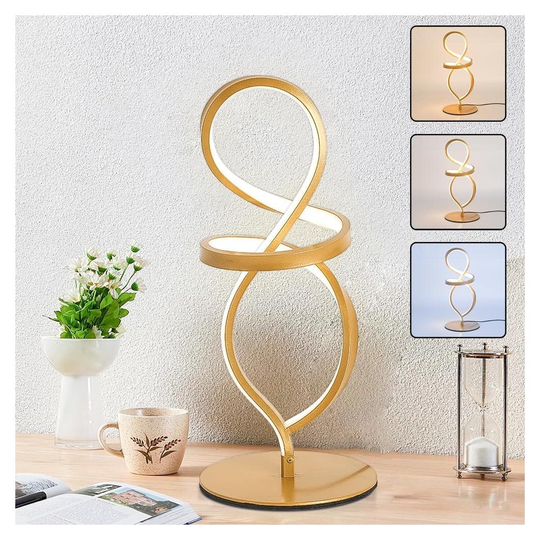 Lámpara de Mesa Regulable YLTLINK Dorada 40cm 15W 3 Colores