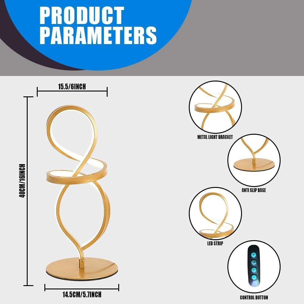Lámpara de Mesa Regulable YLTLINK Dorada 40cm 15W 3 Colores