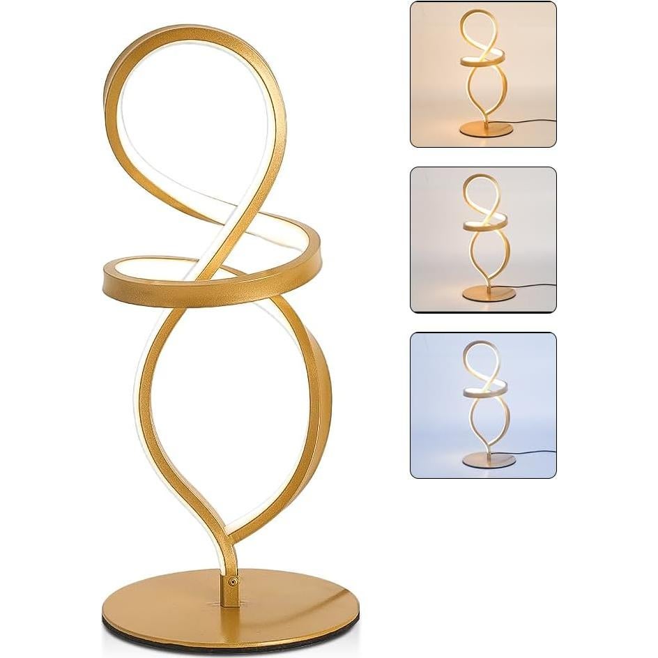 Lámpara de Mesa Regulable YLTLINK Dorada 40cm 15W 3 Colores