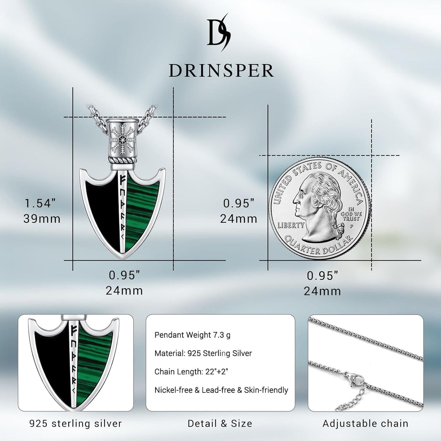 Collar Vikingo Punta de Flecha 925 Plata Esterlina Oro 18k