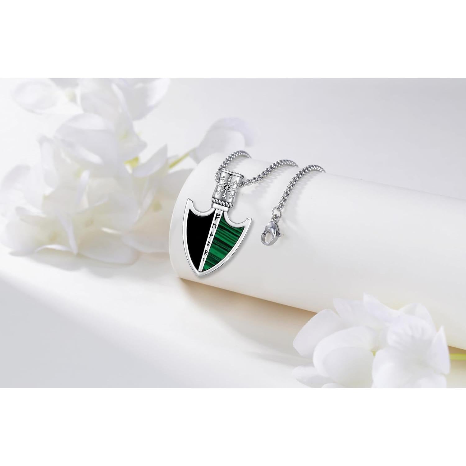 Collar Vikingo Punta de Flecha 925 Plata Esterlina Oro 18k