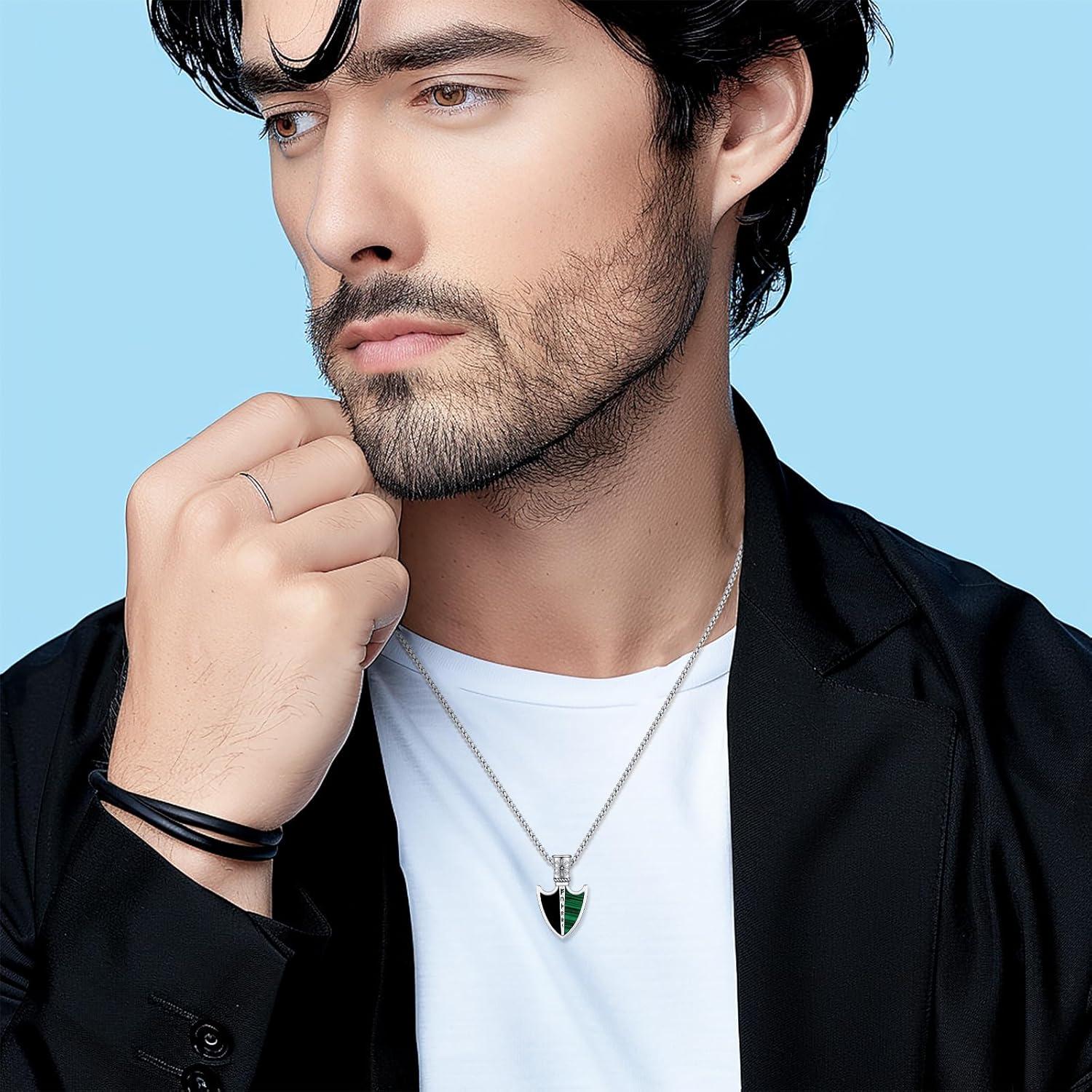 Collar Vikingo Punta de Flecha 925 Plata Esterlina Oro 18k