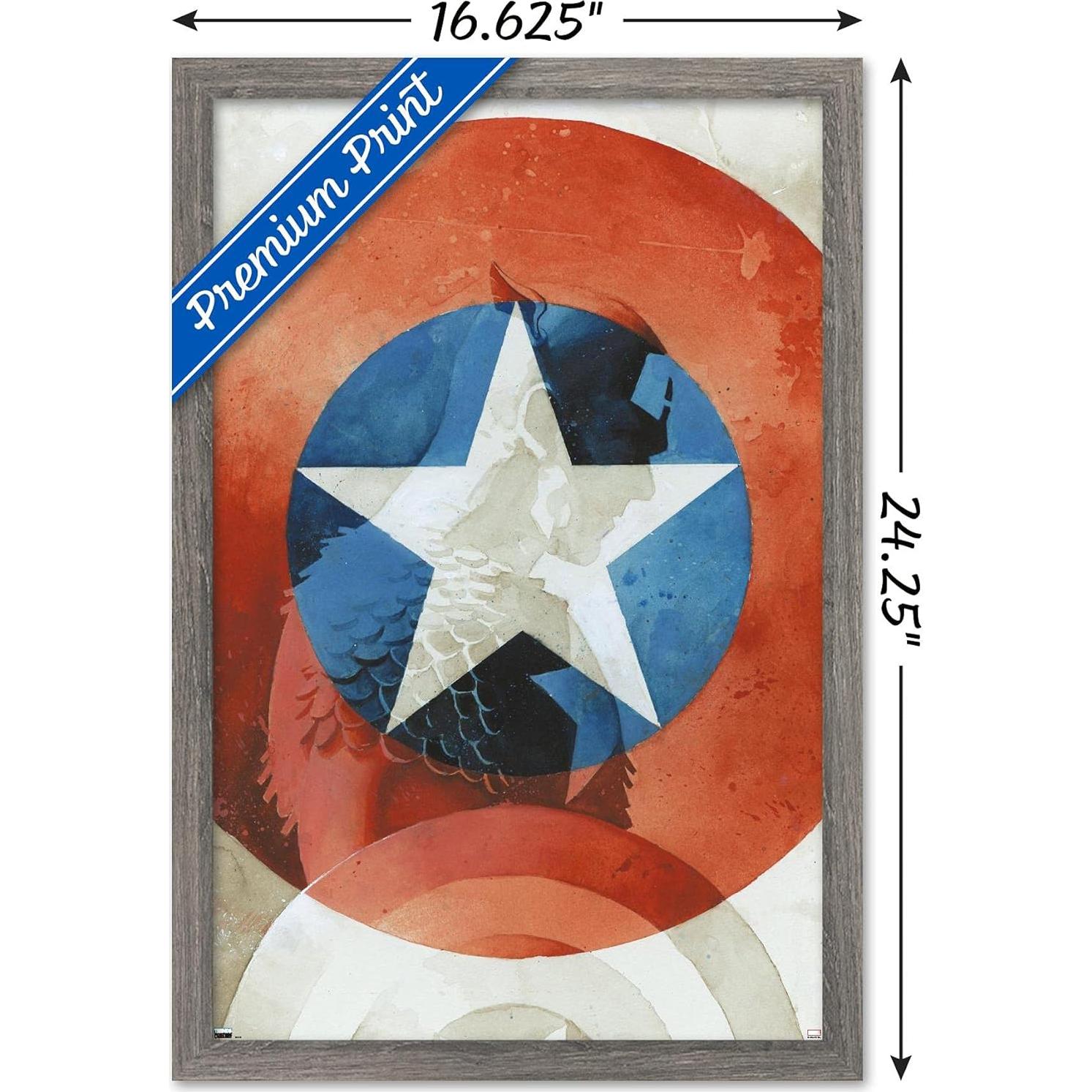 Póster enmarcado Trends International Capitán América 57x37 cm