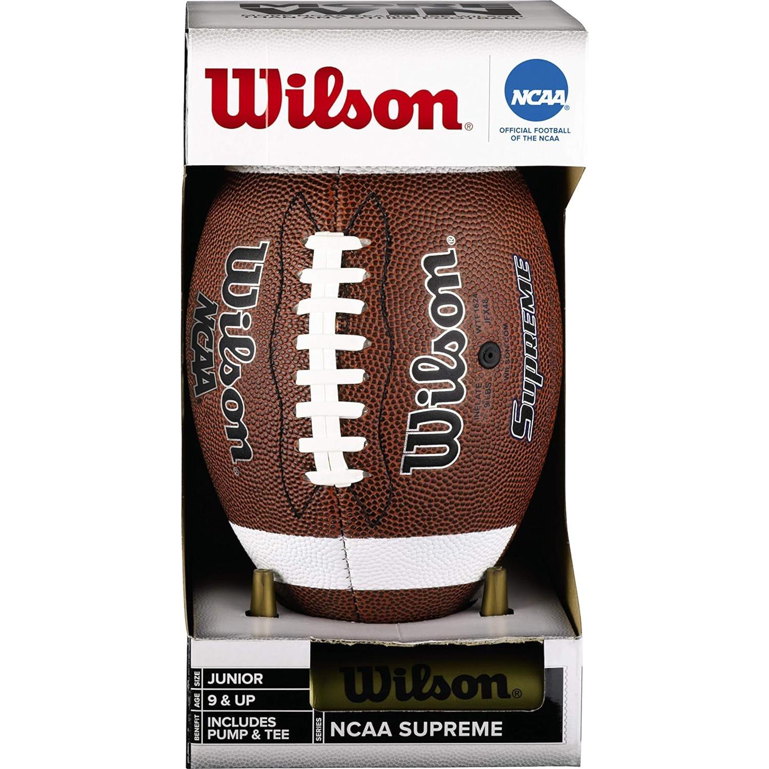 Balón de Fútbol Wilson NCAA Supreme Junior con Bomba y Tee