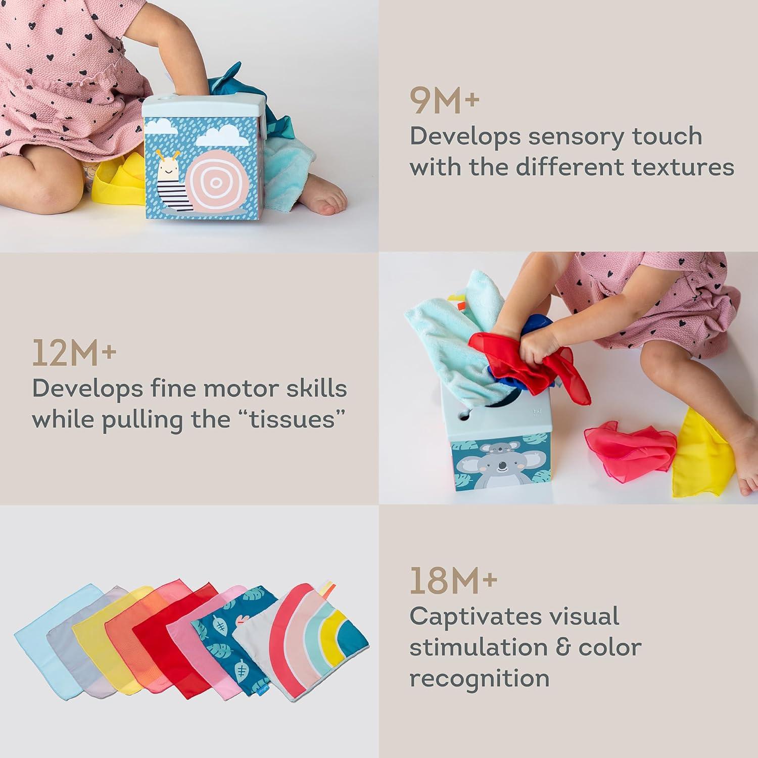 Caja de Tejido Crinkle Taf Toys para Bebés 0-12 meses