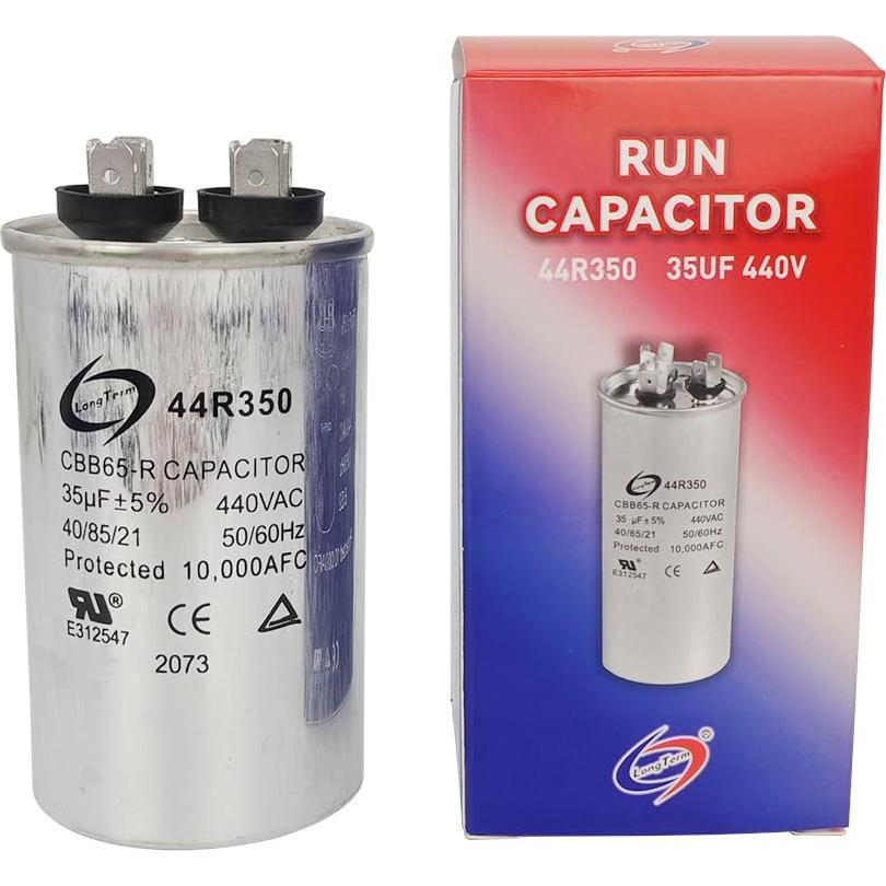 Long Term UL Capacitor 44R350 35 UF Class A 35 MFD 370 or 440 /450Volt CBB65 CBB65B Dual Run Round Capacitor for Ac Motor Run Or Fan Start Or Heat Pump
