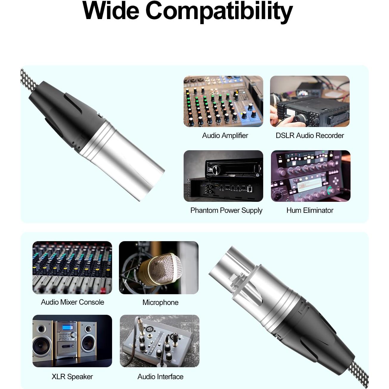 Cable XLR Corto 0.91m Cableet Macho a Hembra Blindado