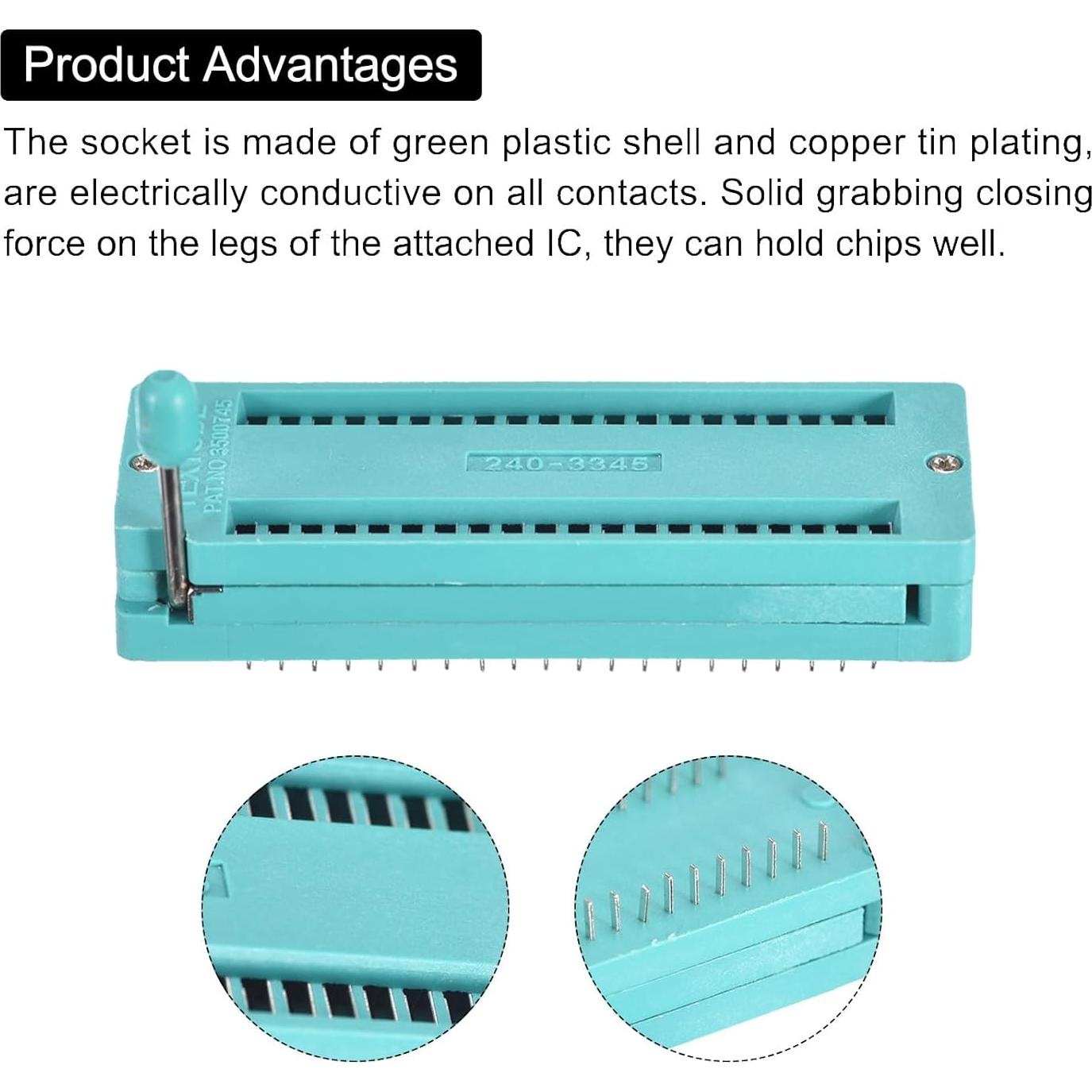 Zócalo de Prueba ZIF IC Universal PATIKIL 40 Pines 3.0mm