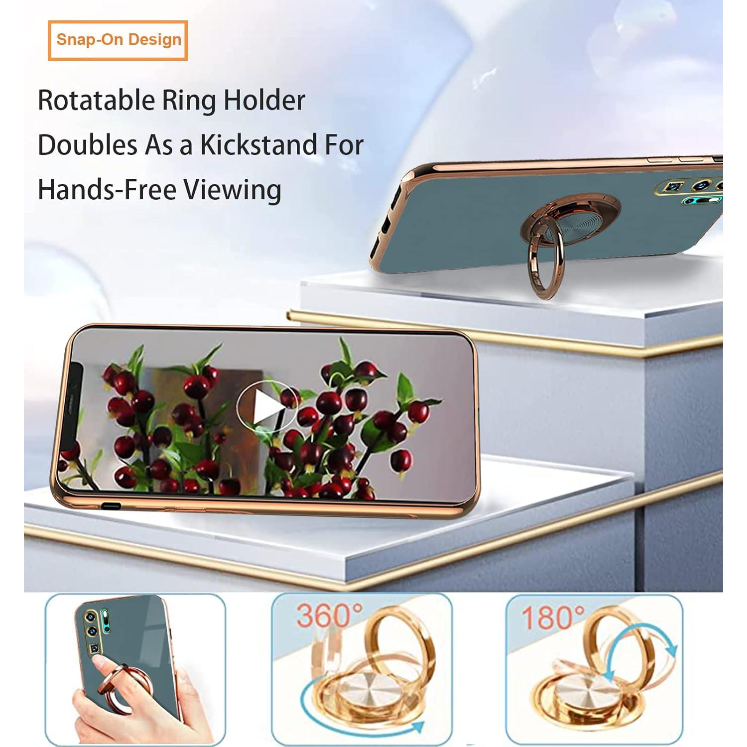 Funda de Silicona Huawei P30 Pro con Soporte Magnético Gris