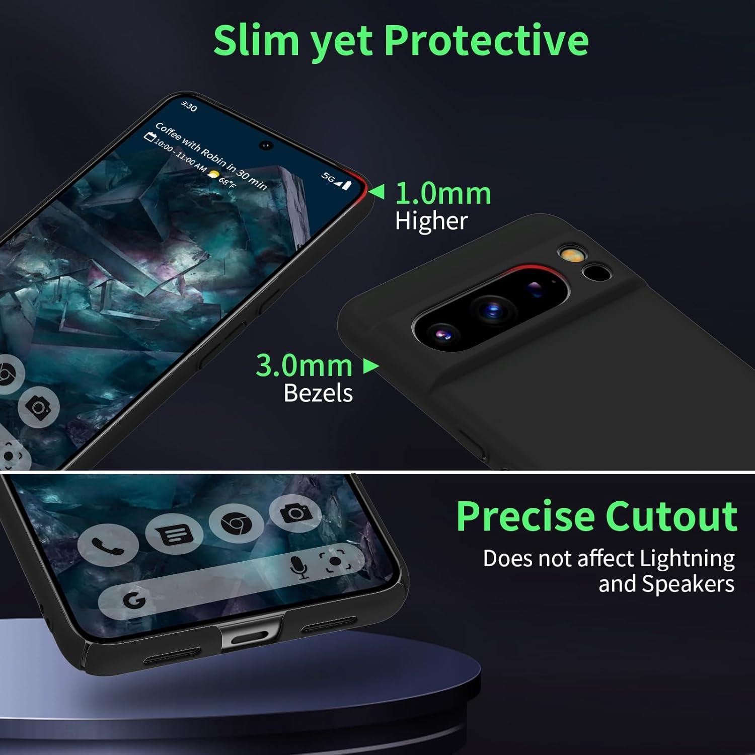 Funda Slim Magnética para Google Pixel 8 Pro 2023 - Negro