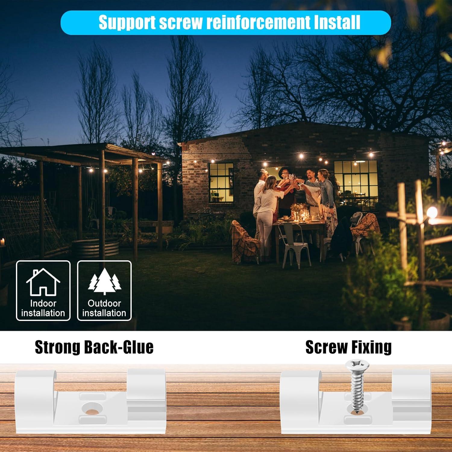 Clips de Cable Autoadhesivos XHF 50pcs Medianos Blancos