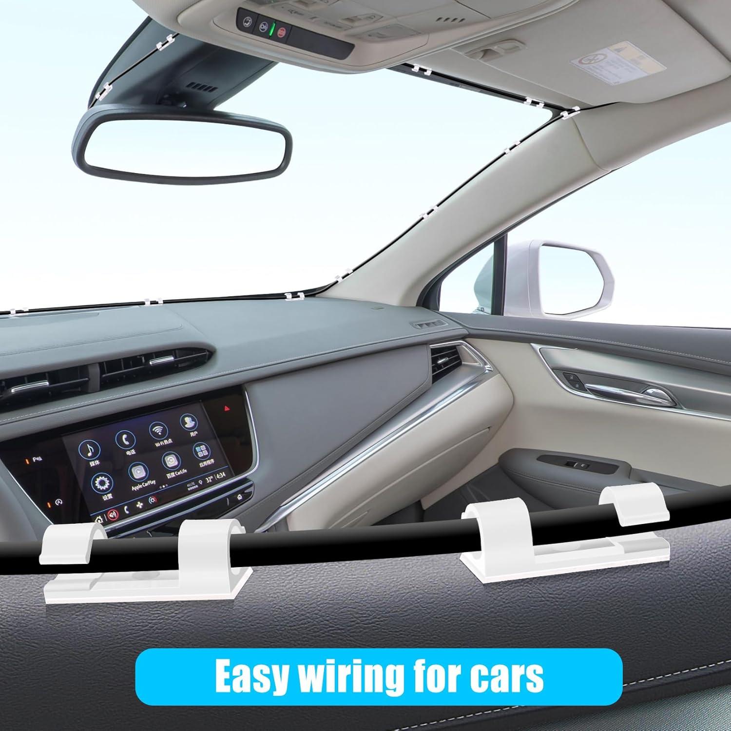 Clips de Cable Autoadhesivos XHF 50pcs Medianos Blancos