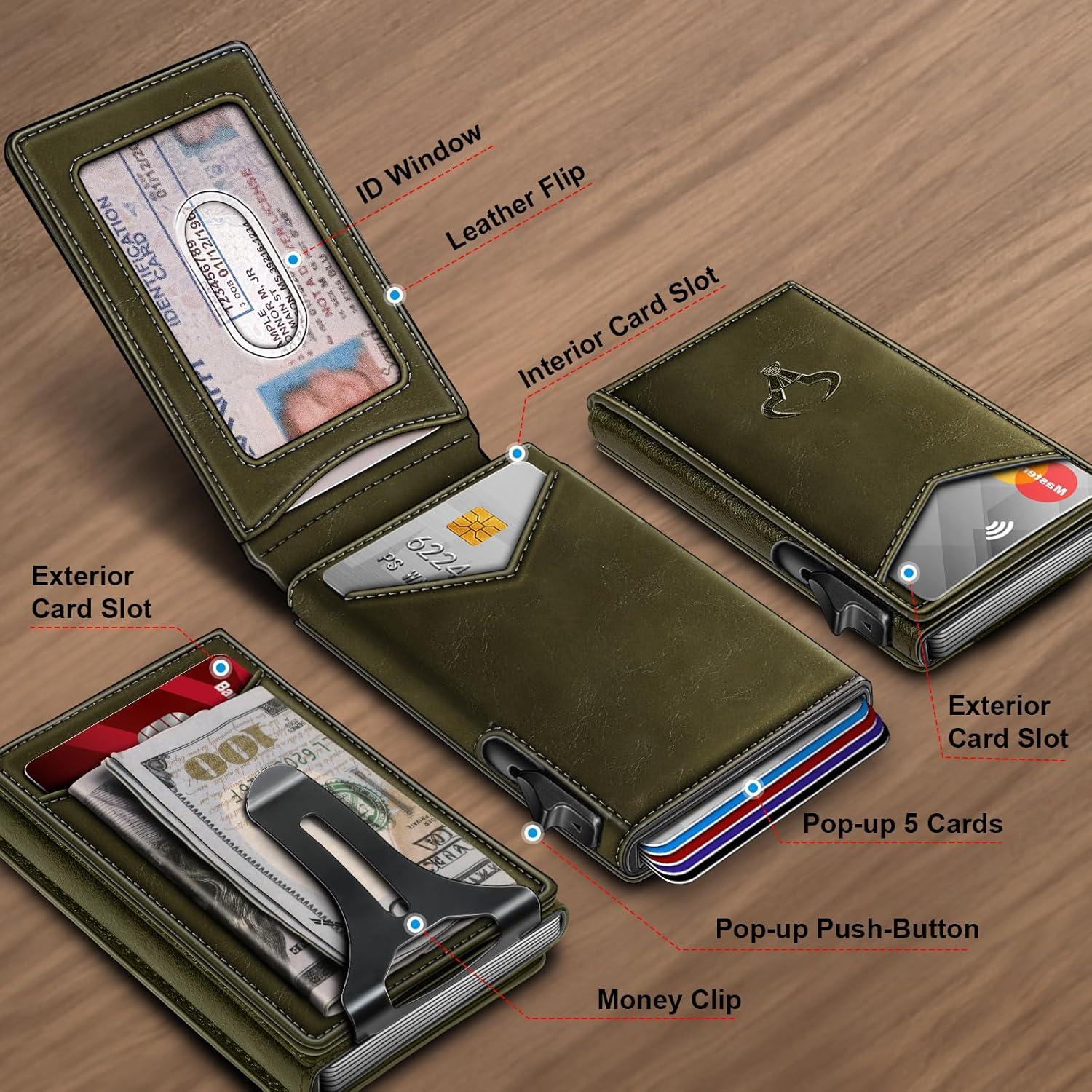 Billetera Bulliant Hombre Slim Cuero Magnético 9 Tarjetas