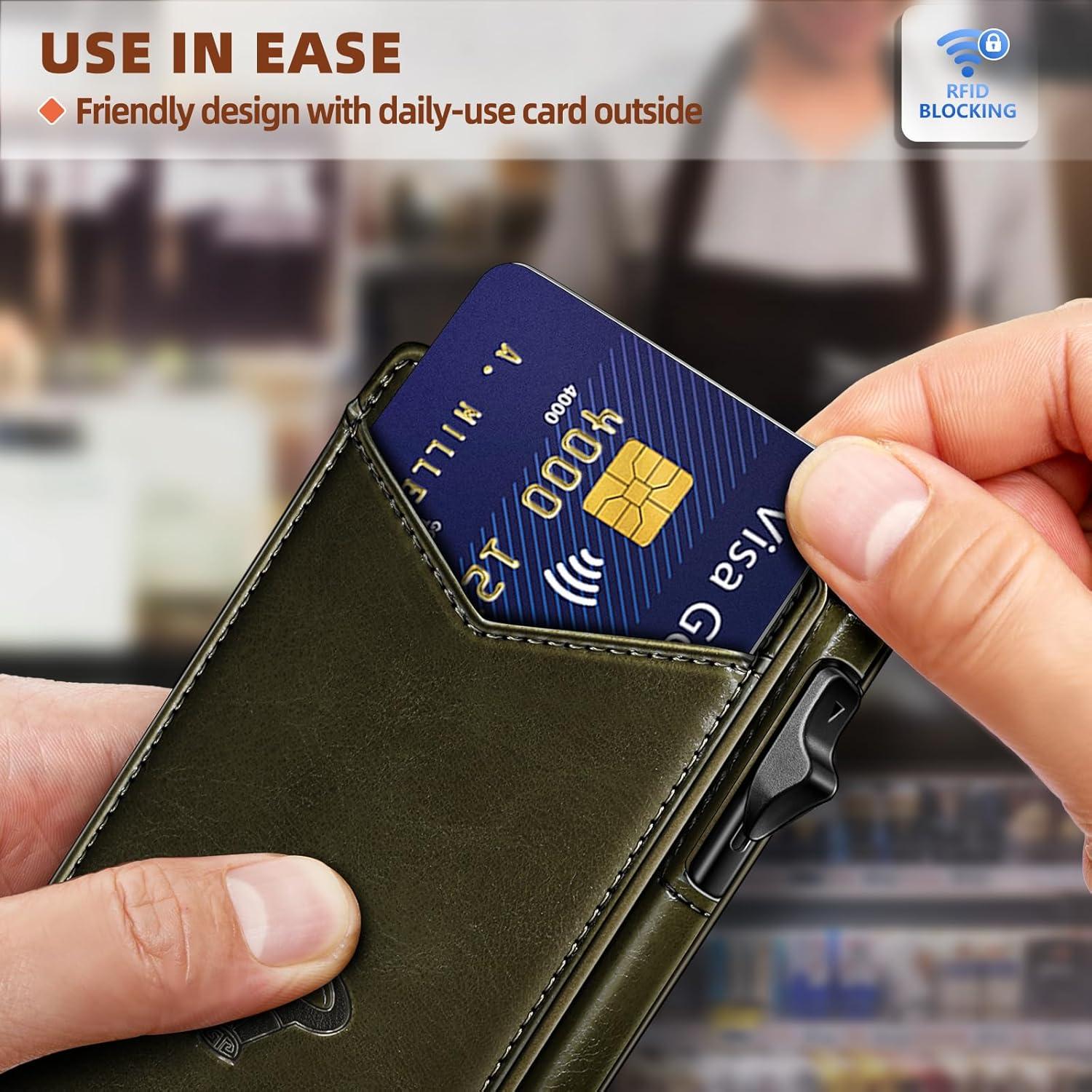 Billetera Bulliant Hombre Slim Cuero Magnético 9 Tarjetas