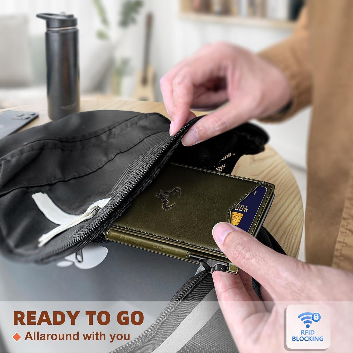 Billetera Bulliant Hombre Slim Cuero Magnético 9 Tarjetas