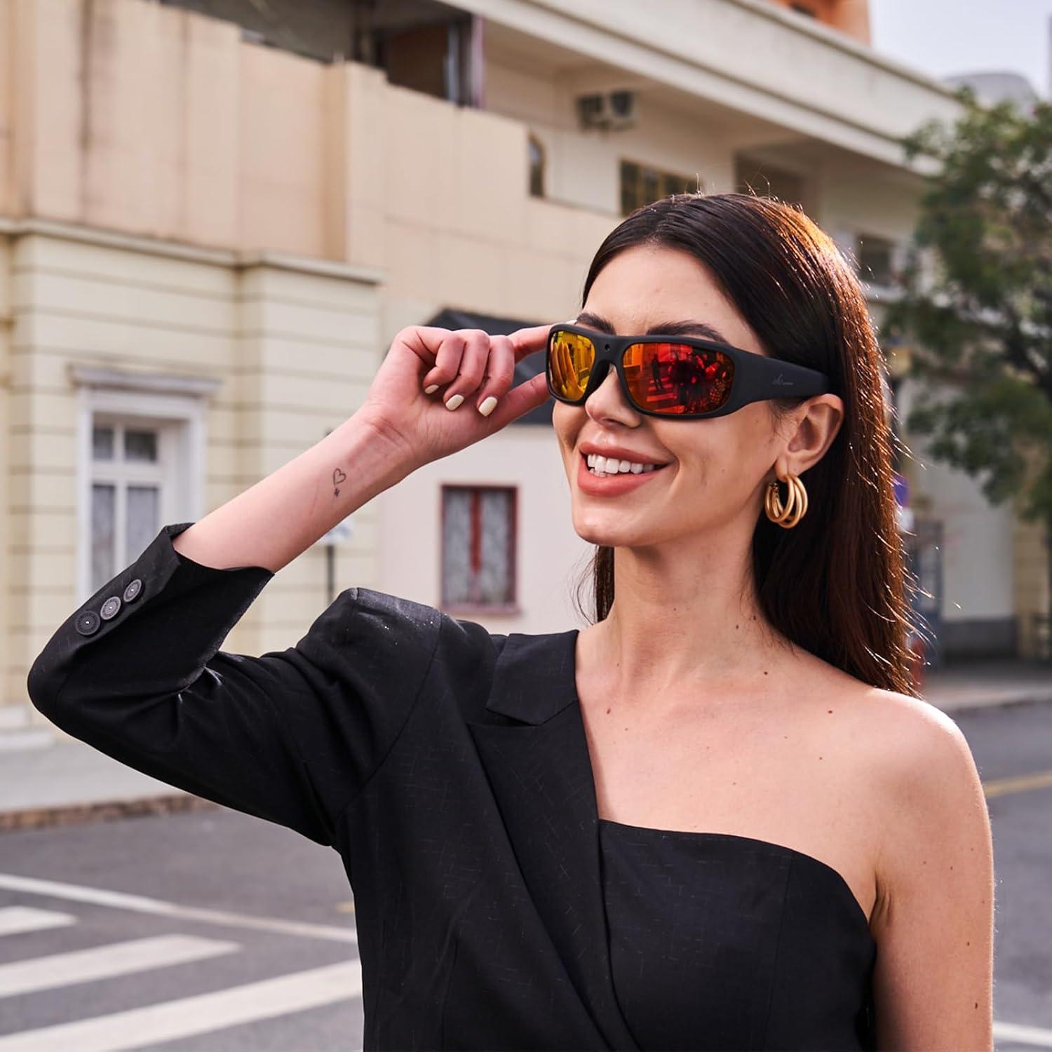 Gafas de Cámara OhO 32GB 1080P UV400 Unisex Lente Roja