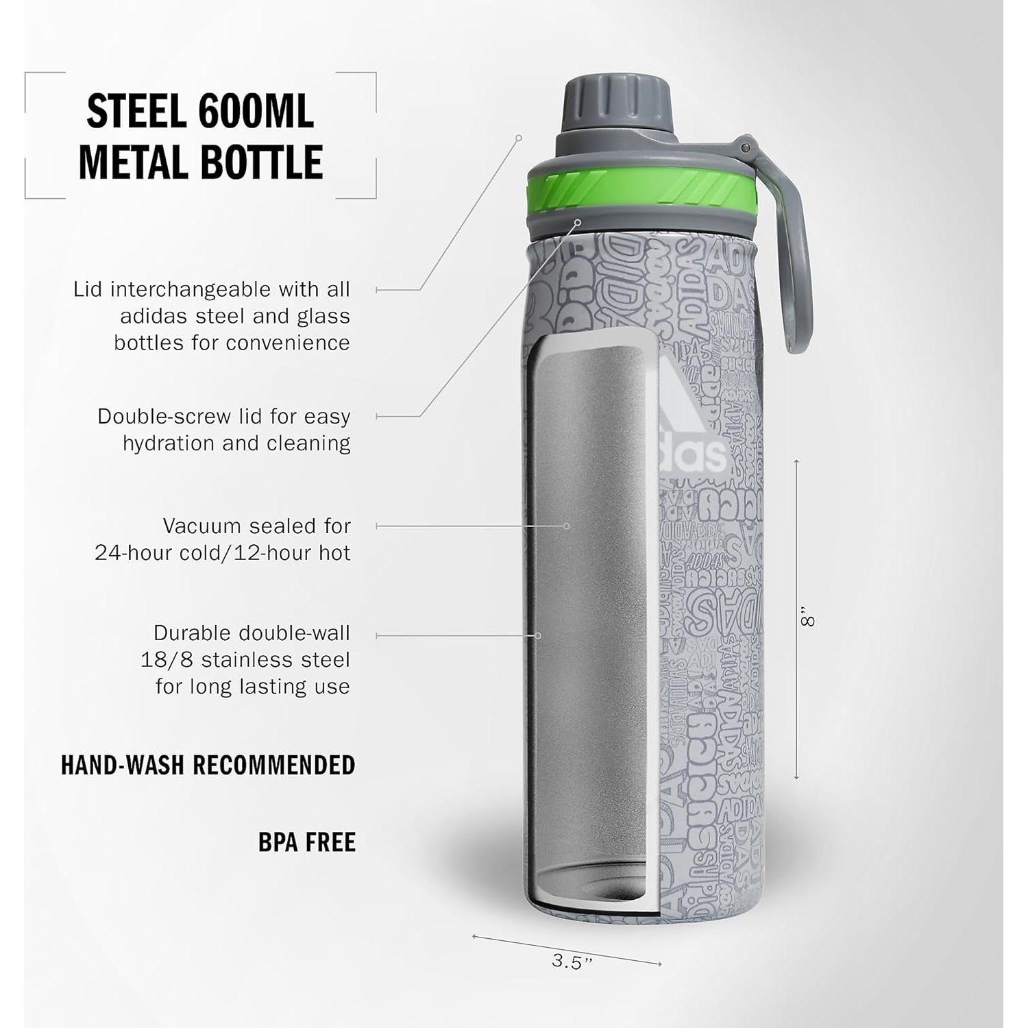 Botella de Agua Acero Inoxidable Adidas 600 ml Doble Pared