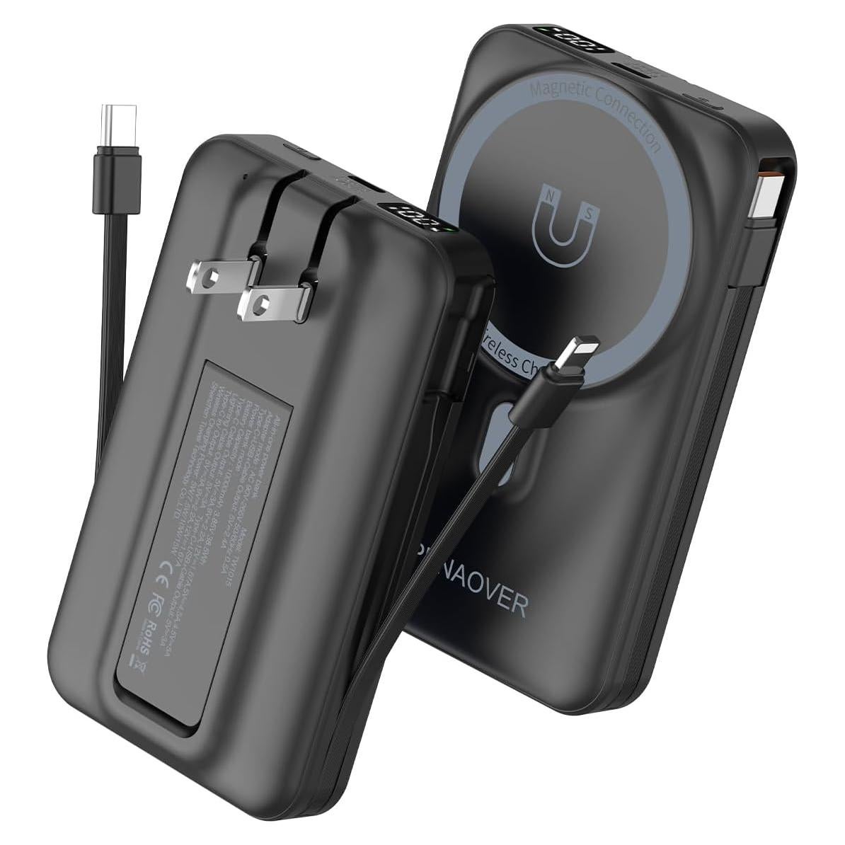 Banco de Poder Magnético 10000mAh Carga Inalámbrica 22.5W