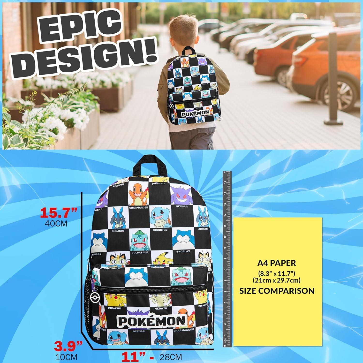 Mochila Escolar Pokemon Pikachu 40x28x10 cm Unisex Niños