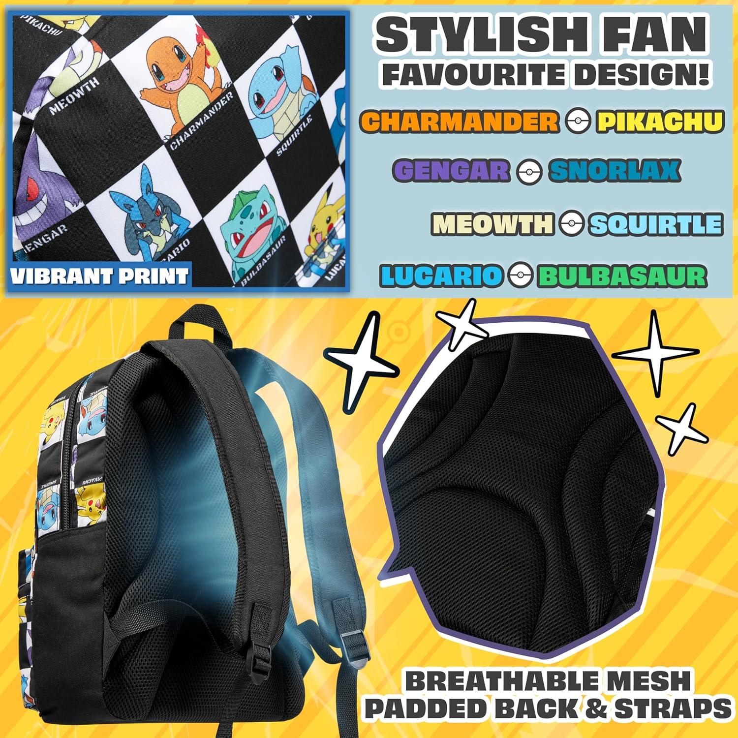 Mochila Escolar Pokemon Pikachu 40x28x10 cm Unisex Niños